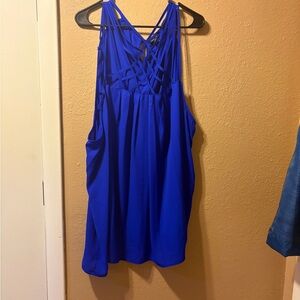 Elegant Blue Women's Strappy Blouse